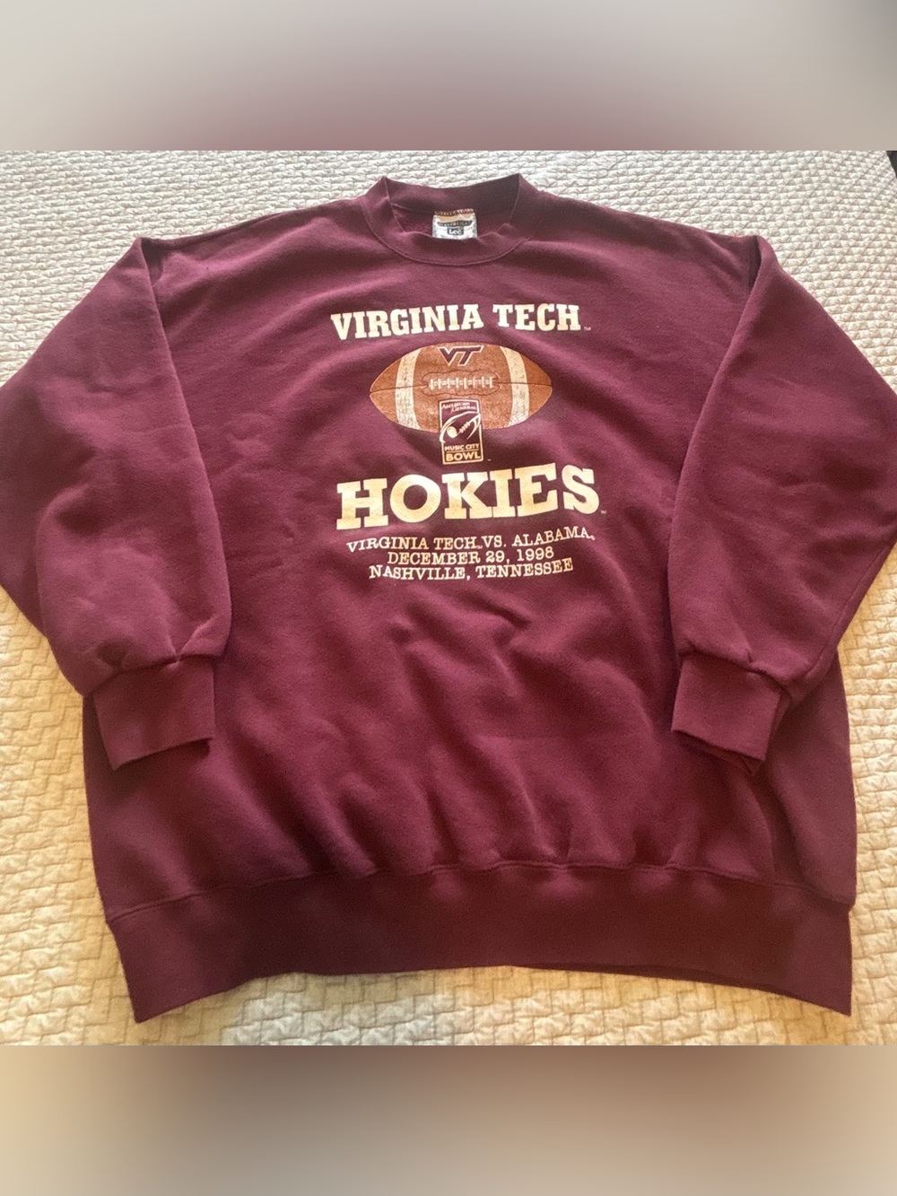 Vintage 1998 Virginia Tech vs. Alabama Crewneck - Michael Vick Sweatshirt XL